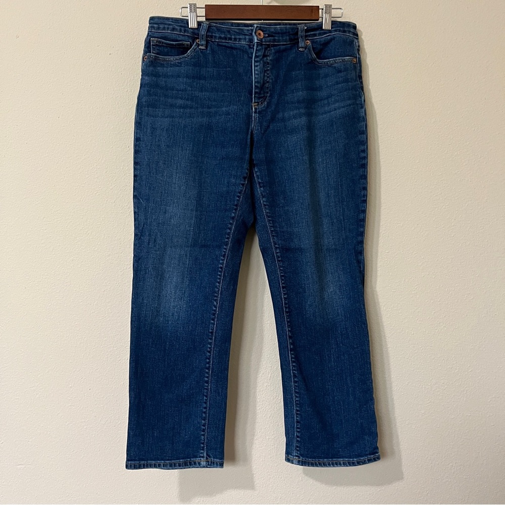 Lands’ End Women’s Jeans Blue Size 12 Fit 2 Straight Leg Jambes Droites Ankle